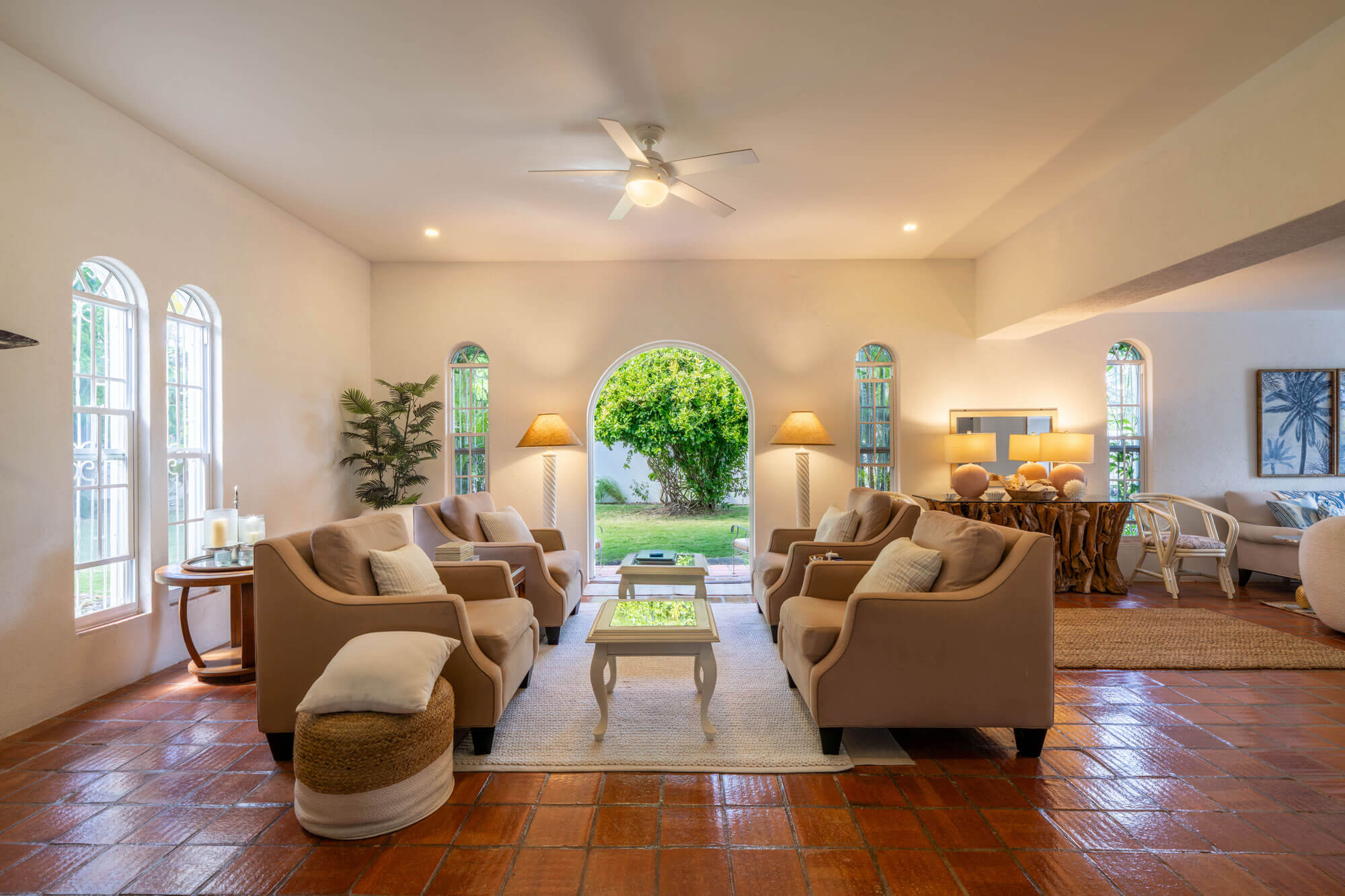 The living room at The Bridge residence